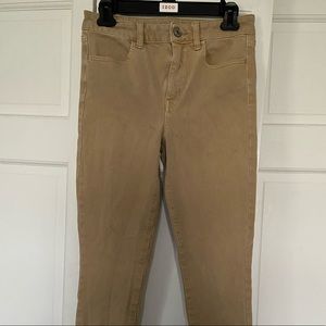 Stretchy khaki skinny high rise jeggings